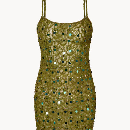 Lace Mini Dress Olive