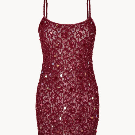 Lace Mini Dress Red