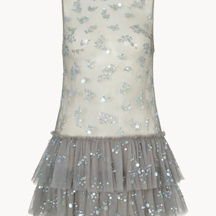 Tulle Mini Dress Silver/Grey