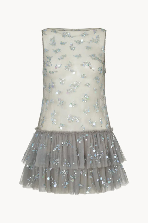Tulle Mini Dress Silver/Grey